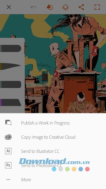Chia sẻ ảnh với Adobe Illustrator Draw cho Android