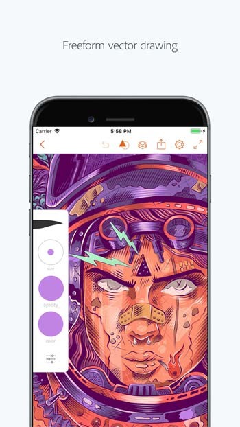 Với Adobe Illustrator Draw, bạn có thể thoải mái thể hiện sự sáng tạo của mình