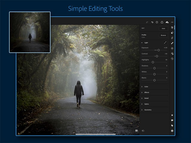Đây là phiên bản Adobe Photoshop Lightroom dành riêng cho iPad