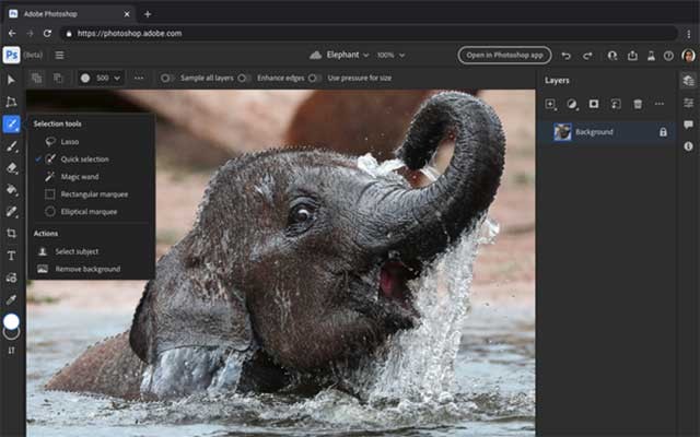Adobe Photoshop cho phép bạn mở file và chỉnh sửa cơ bản