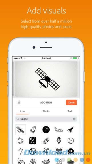 Trang trí bằng ảnh và biểu tượng