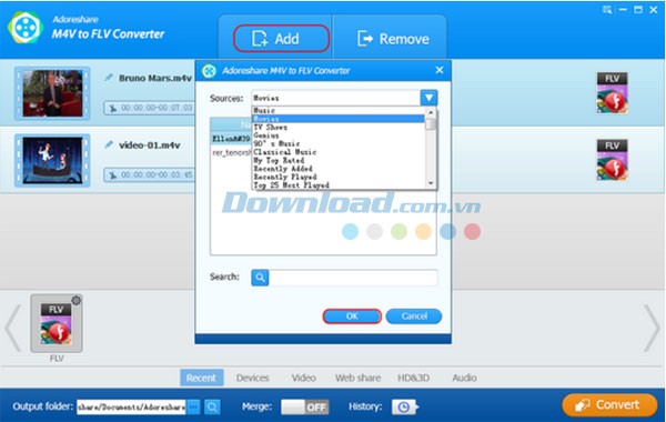 Adoreshare M4V to FLV Converter