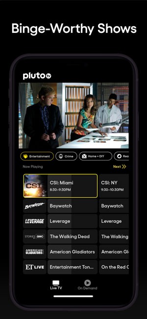 Xem show truyền hình yêu thích trên Pluto TV for iOS