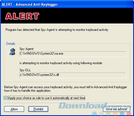 Cảnh báo hoạt động gián điệp