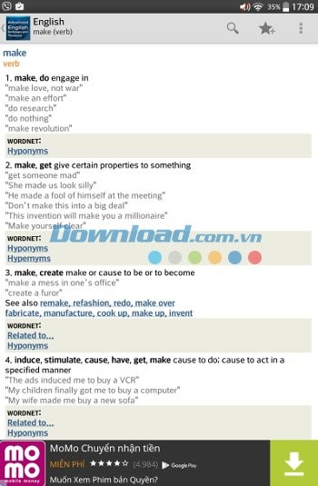 Tra cứu dễ dàng với Advanced English & Thesaurus