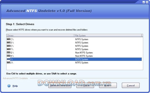 Advanced NTFS Undelete
