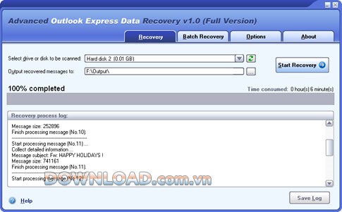 Advanced Outlook Express Data Recovery