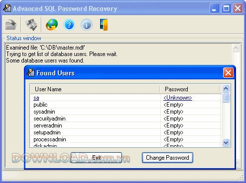 Advanced SQL Password Recovery