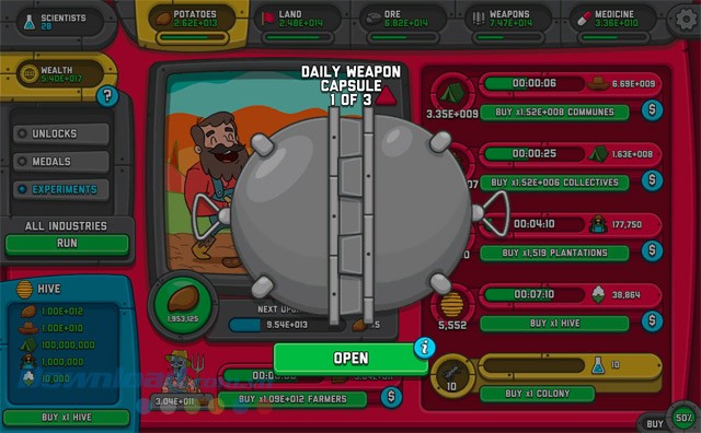 Mở và lấy đồ trong game nhấp chuột cho máy tính AdVenture Communist