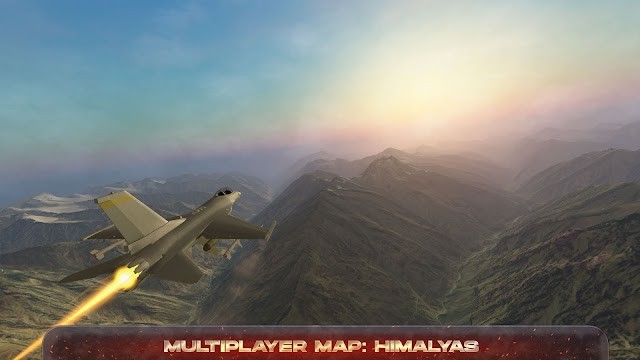 Lái máy bay chiến đấu qua nhiều khu vực địa hình khác nhau trong game AeroMayhem PvP: Air Combat Ace