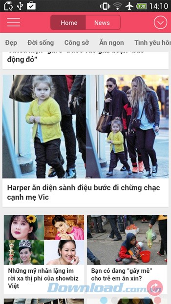 Giao diện chính của ứng dụng Afamily