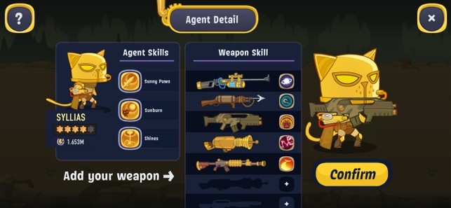 Trang bị cho anh hùng mèo những vũ khí và kỹ năng độc đáo để chiến đấu trong AFK Cats