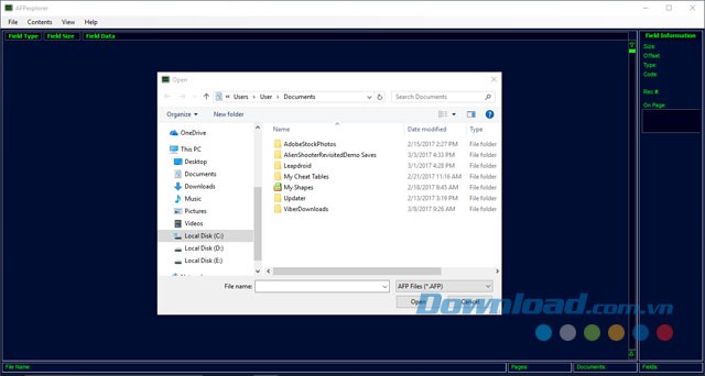 Mở tập tin AFP và xem thông số chi tiết bằng ứng dụng AFPexplorer miễn phí cho máy tính