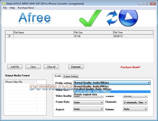 Afree AVI FLV MPEG WMV ASF 3GP to iPhone Converter