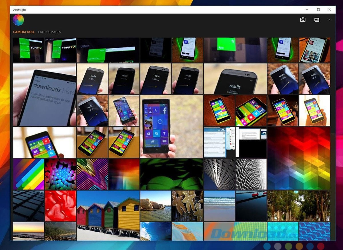 Giao diện ứng dụng chính sửa ảnh Afterlight