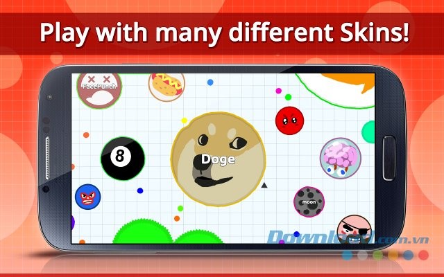 Thay đổi skin của tế bào trong game Agar.io