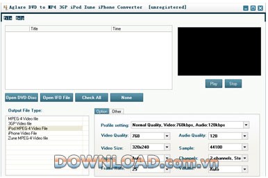 Aglare DVD to MP4 3GP iPod Zune iPhone Converter