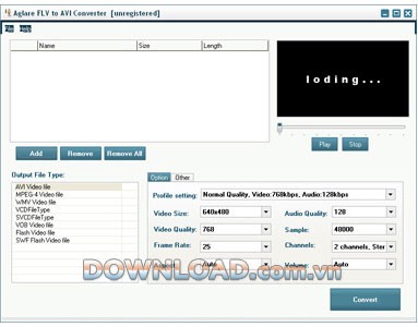 Aglare FLV to AVI Converter