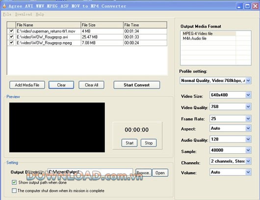 Agree AVI WMV MPEG ASF MOV to MP4 Converter