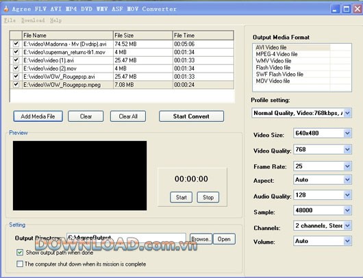 Agree FLV AVI MP4 DVD WMV ASF MOV Converter