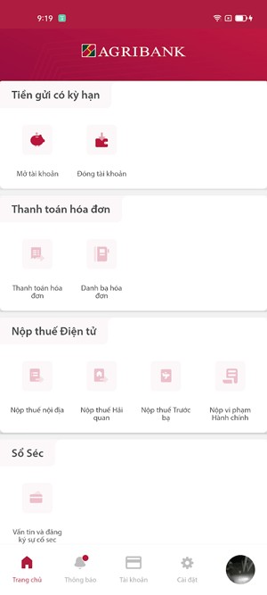 Các tiện ích của ứng dụng