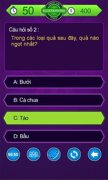 Chơi game Triệu Phú Tri Thức