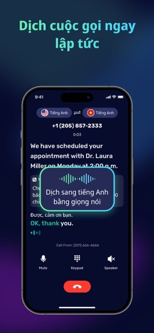 Dịch cuộc gọi trong thời gian thực