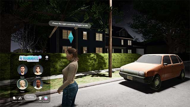 Chọn một trong bốn nhân vật để chung sống và tương tác