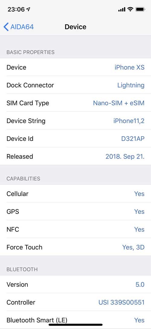 Tất cả những gì bạn thắc mắc về thiết bị iOS của mình đều được AIDA64 giải đáp