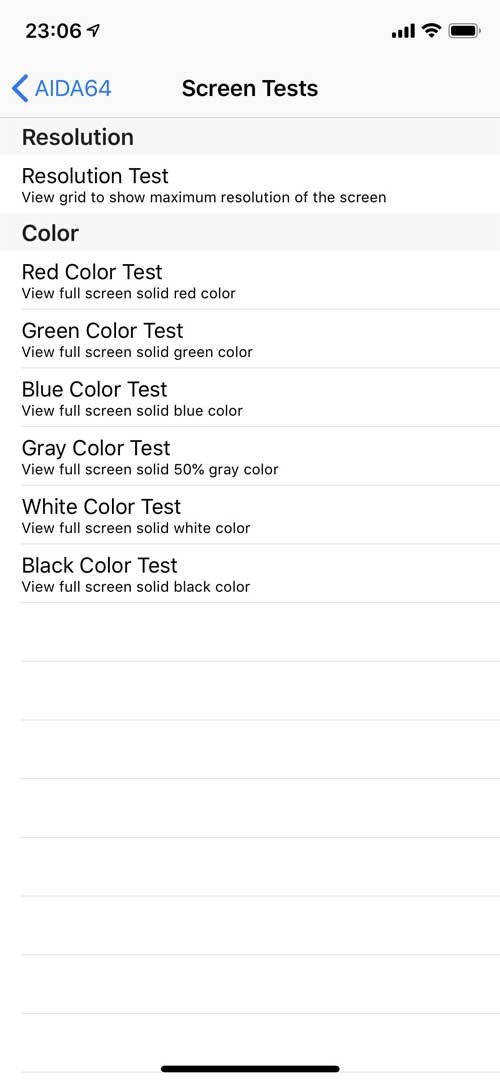 Kiểm tra màn hình thiết bị iOS với AIDA64
