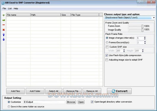Ailt Excel to SWF Converter