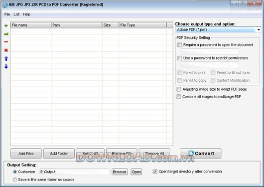Ailt JPG JP2 J2K PCX to PDF Converter