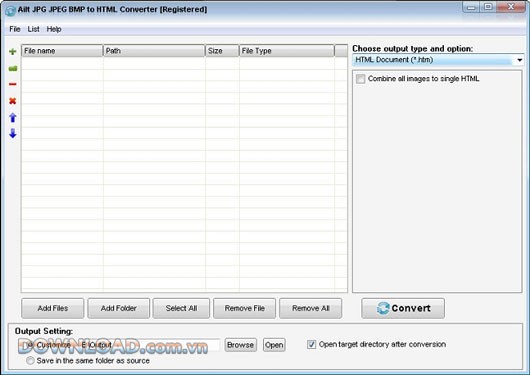 Ailt JPG JPEG BMP to HTML Converter