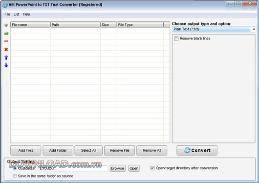 Ailt PowerPoint to TXT Text Converter