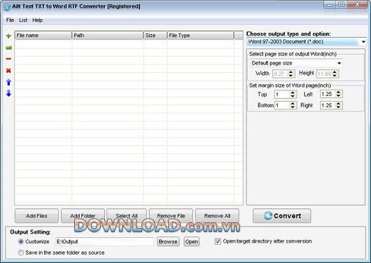 Ailt Text TXT to Word RTF Converter