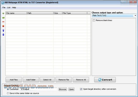 Ailt WebPage HTM HTML to TXT Converter