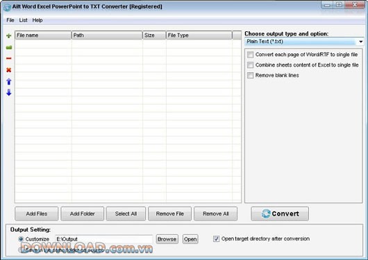 Ailt Word Excel PowerPoint to TXT Converter