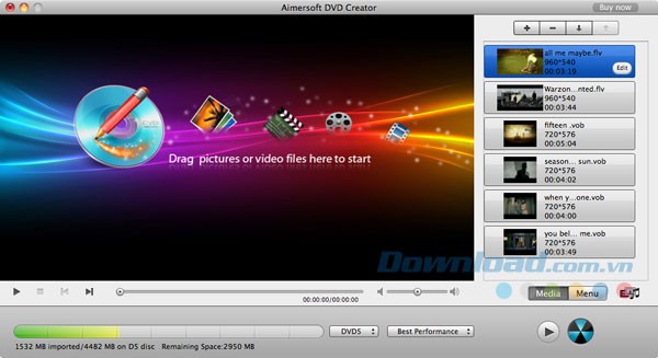 Aimersoft DVD Creator cho Mac