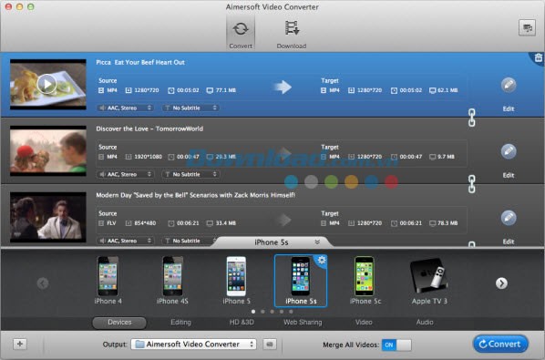 Aimersoft Video Converter cho Mac