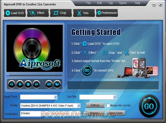Aiprosoft DVD to Creative Zen Converter