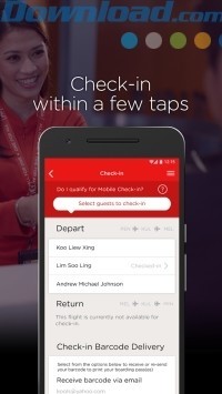 Check-in nhanh chóng với vài lần chạm