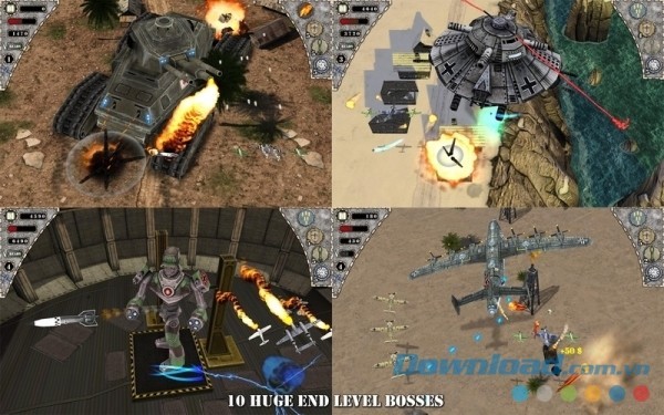 AirAttack cho Mac có tới 10 tên boss thử thách kỹ năng bắn máy bay siêu hạng của người chơi