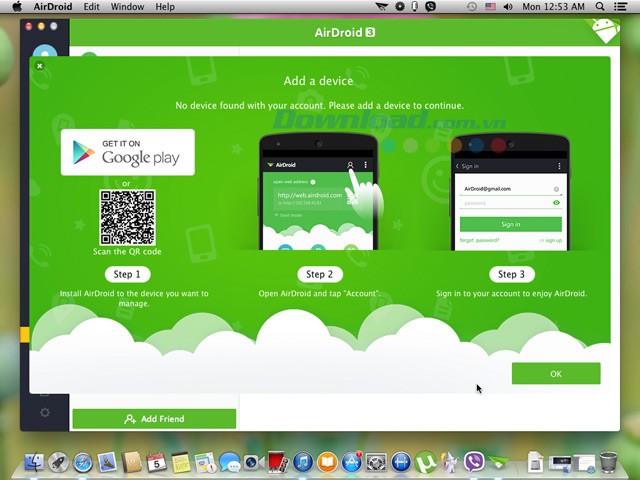 Thêm thiết bị vào AirDroid