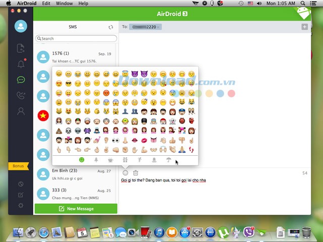 Nhắn tin điện thoại ngay trên Mac