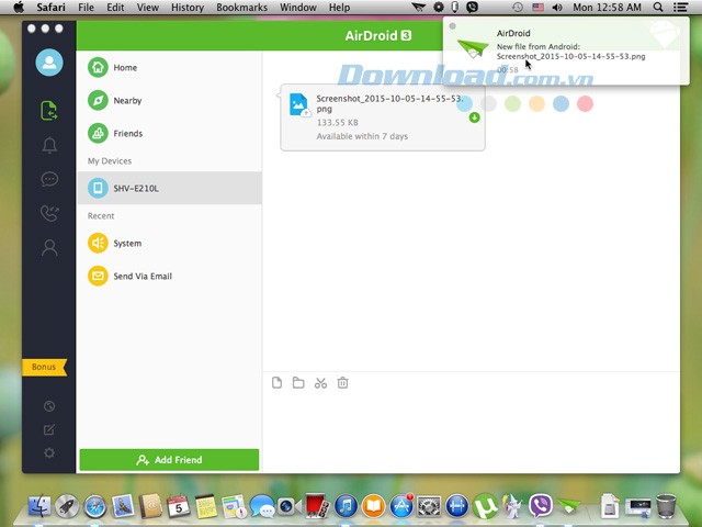 Chuyển file giữa Android và Mac