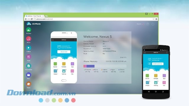 Kết nối Android với PC bằng AirMore