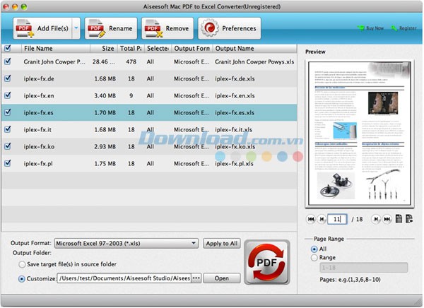Aiseesoft Mac PDF to Excel Converter