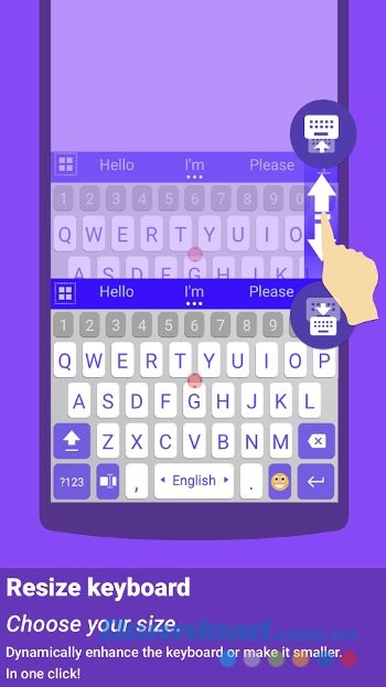 Tùy biến kích thước bàn phím ai.type Keyboard