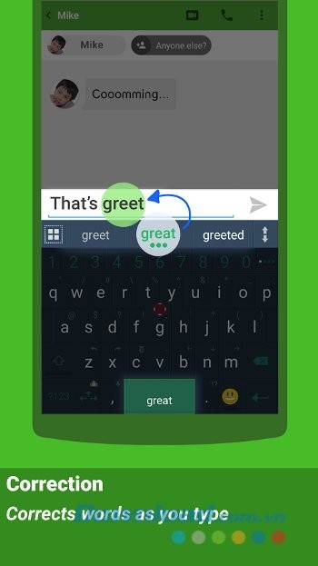 Tính năng đề xuất thông minh của ai.type Keyboard