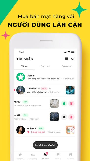 Mua bán với người dùng lân cận